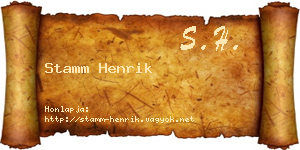 Stamm Henrik névjegykártya